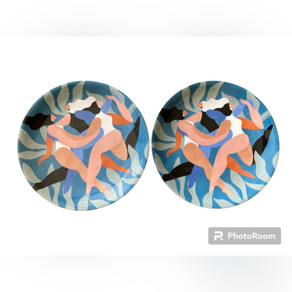 Maggie Stephenson Anthropologie Take Time To Dance Sisterhood Plate - Set of 2